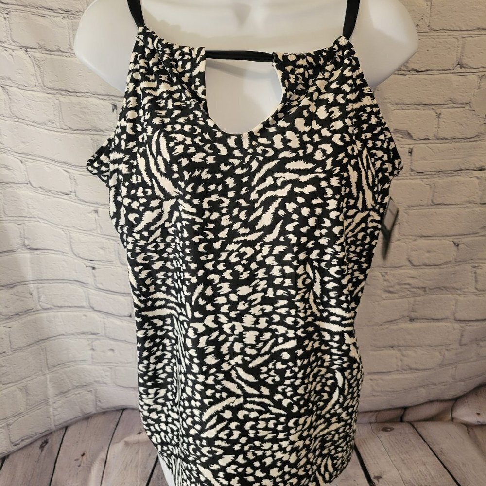 Island Escape Adjustable Cutout Animal Print Scoop Neck